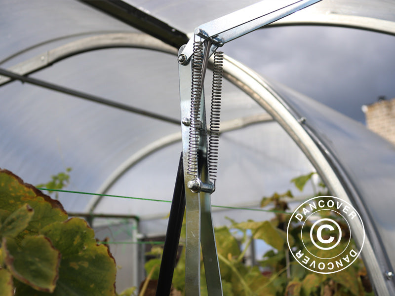 Ventilasjonsvindu m/automatisk åpner til drivhus Strong NOVA 3m bred, Sølvfarget