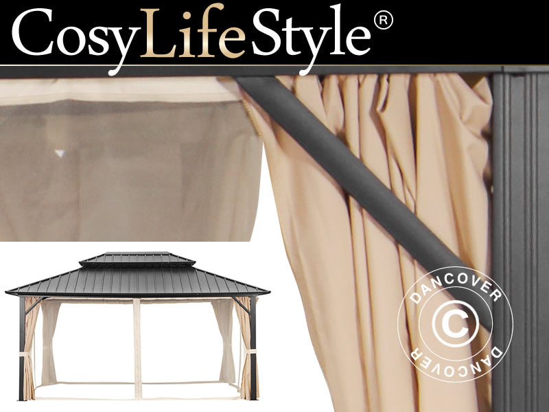 Sett med sidevegger til paviljongen San Francisco 3,65x4,85m, Linfarget