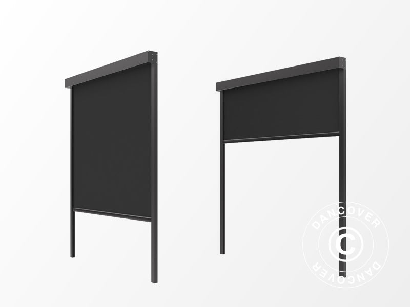 Sideveggskjerm til pergola-paviljong Mirador, 4m, Antrasitt