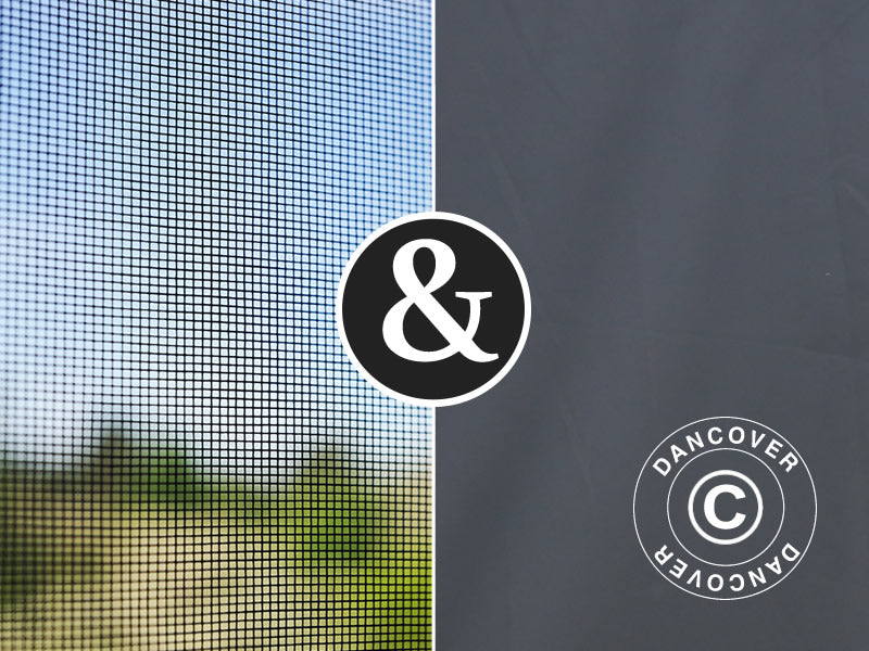 Sideveggsett+myggnetting til bioklimatisk pergola paviljong San Marino, 3x4m, Svart