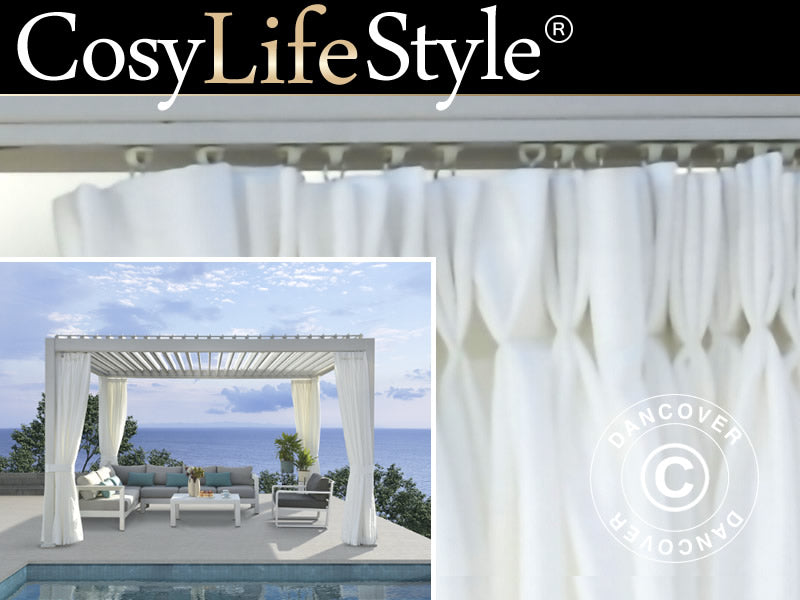 Sideveggsett+myggnetting til bioklimatisk pergola paviljong San Marino, 3x4m, Hvit