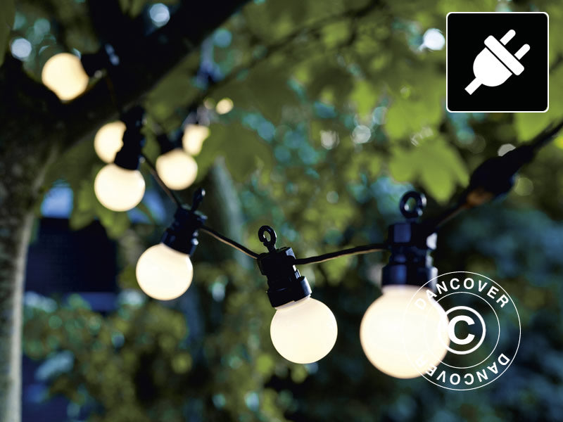 LED lyslenke startsett, Lucas, 3m, Svart/Frostet/Varm Hvit