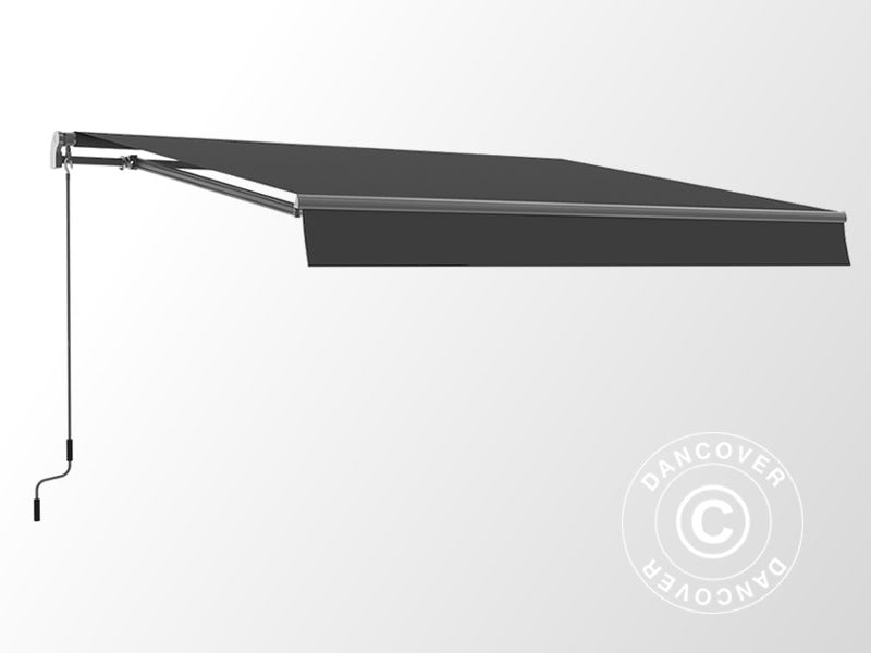 Markise m/sveiv, 2,95x2m, Grå/Grå ramme