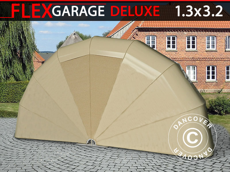 Foldegarasje (MC), 1,3x3,2x1,6m, beige