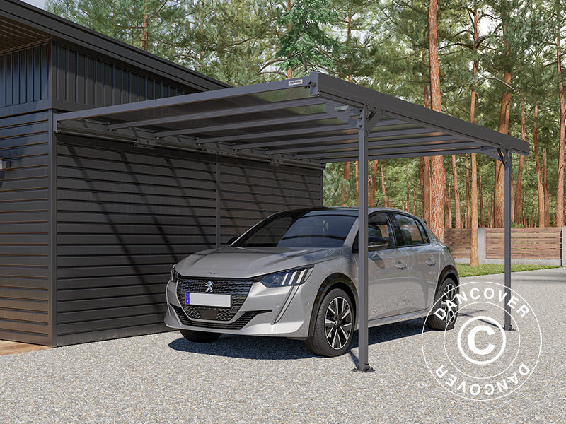 Carport mot vegg, Mistral Wall, 3,03x5,09x2,27m, Antrasitt