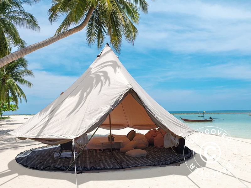 Lavvo til glamping, TentZing® 4x4m, 4 personer, Sandfarget