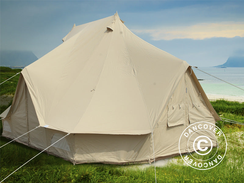 Lavvo til glamping, TentZing&reg; 4x6m, 12 personer, Sandfarget