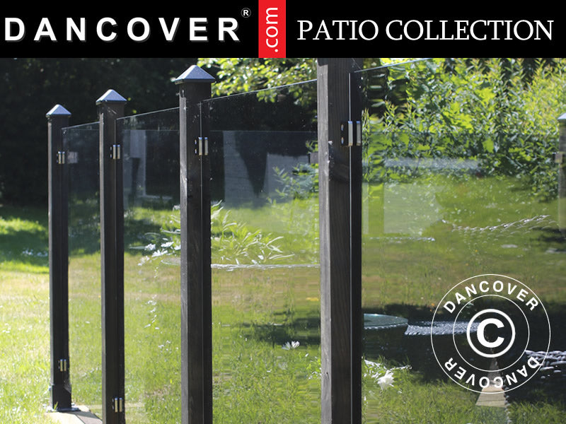 Glassgjerde, 1x1m, Sotet