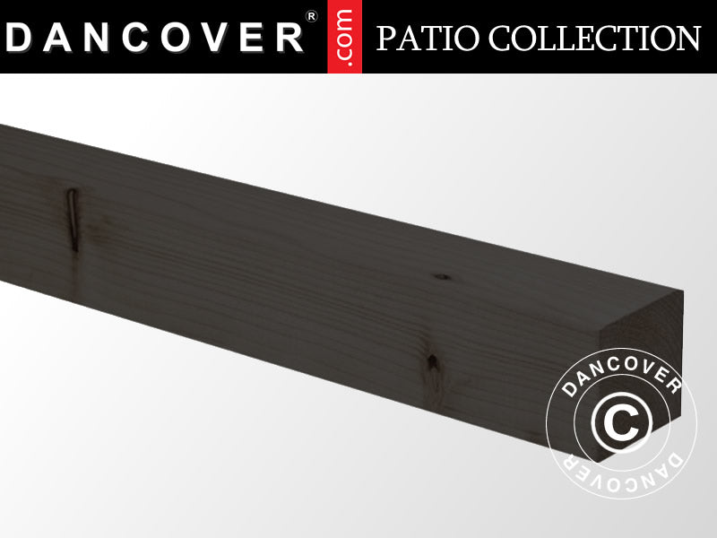 Gjerdestolpe til glassgjerde, 7x7x150cm, Svart