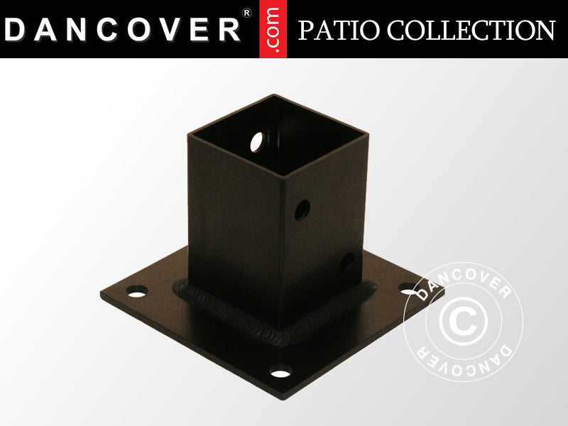 Stolpefester til glassgjerde, 14x14x10cm Svart