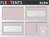 Sidevegg Sett for Quick-up telt FleXtents 3x3m, Latte
