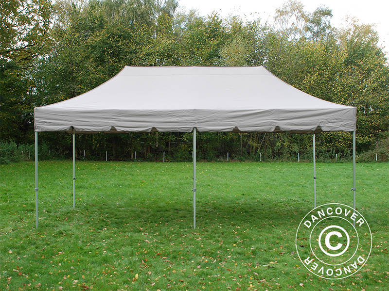 Quick-up telt FleXtents PRO "Peaked" 3x6m Latte, inkl. 6 dekorative gardiner