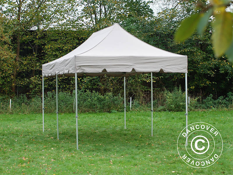 Quick-up telt FleXtents PRO "Peaked" 3x6m Latte, inkl. 6 dekorative gardiner