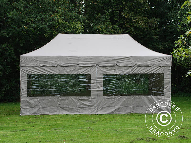 Quick-up telt FleXtents PRO "Peaked" 3x6m Latte, inkl. 6 sider
