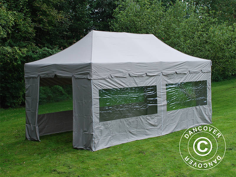 Quick-up telt FleXtents PRO "Peaked" 3x6m Latte, inkl. 6 sider