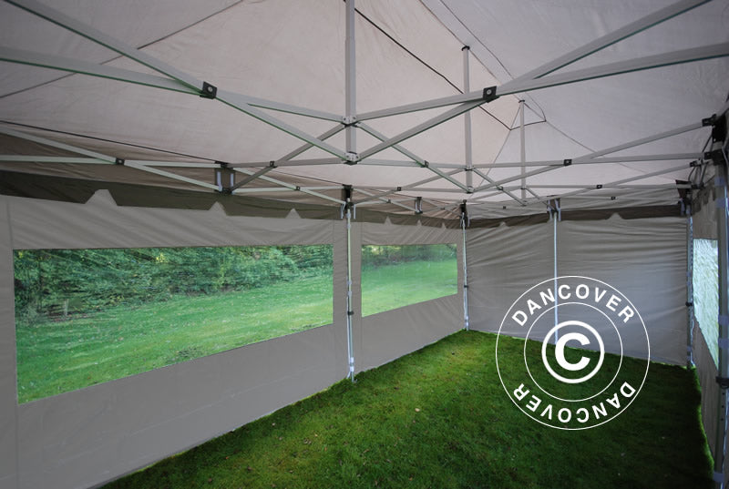 Quick-up telt FleXtents PRO "Peaked" 3x6m Latte, inkl. 6 sider