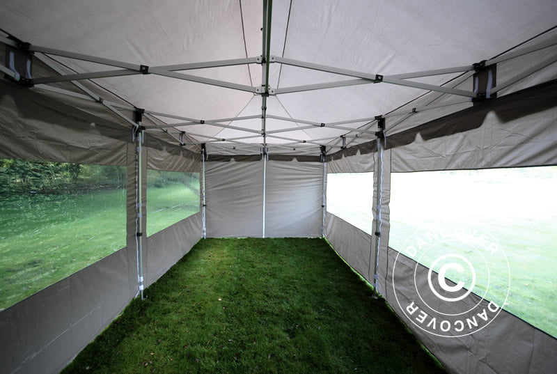 Quick-up telt FleXtents PRO "Peaked" 3x6m Latte, inkl. 6 sider