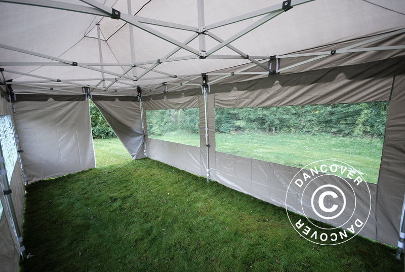 Quick-up telt FleXtents PRO "Peaked" 3x6m Latte, inkl. 6 sider