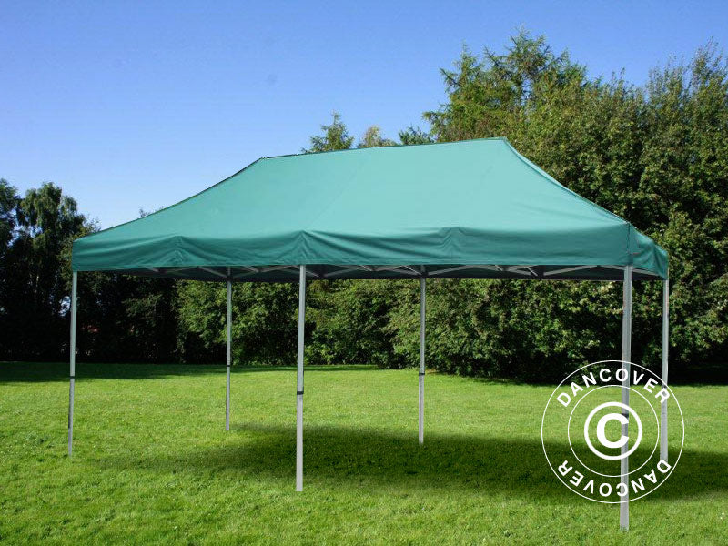 Quick-up telt FleXtents PRO 3x6m Grønn, inkl. 6 dekorative gardiner