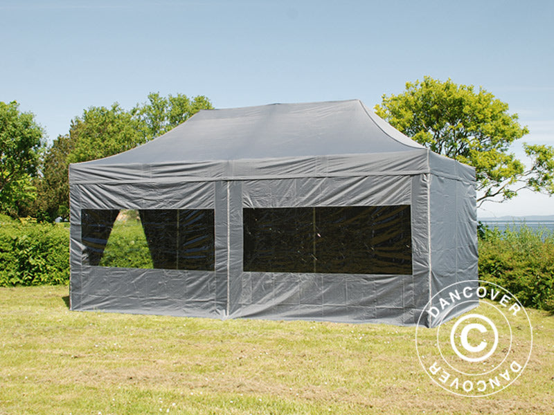 Quick-up telt FleXtents PRO 3x6m Grå, inkl. 6 sider