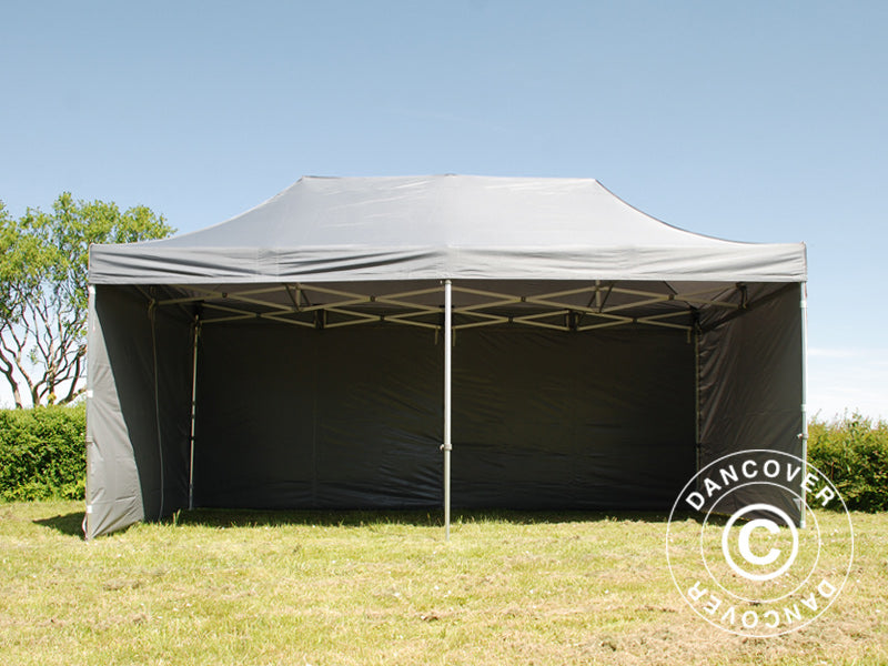 Quick-up telt FleXtents PRO 3x6m Grå, inkl. 6 sider