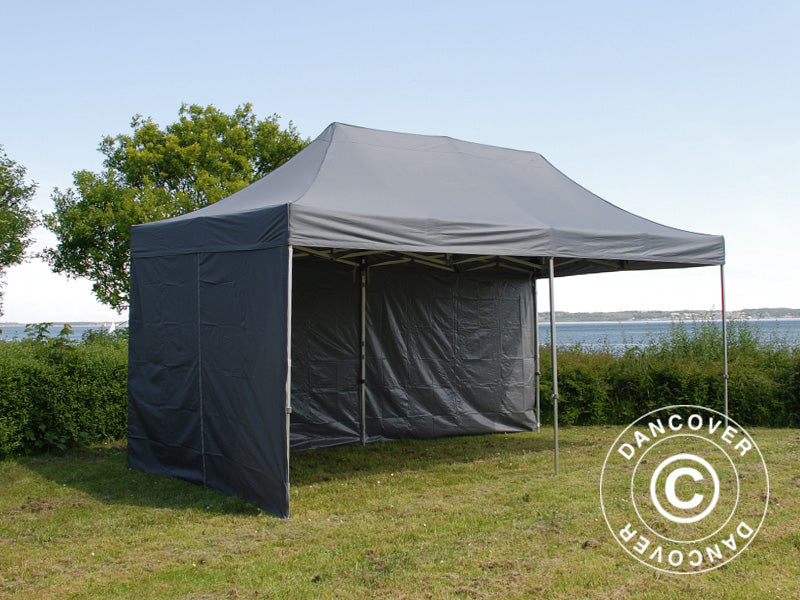 Quick-up telt FleXtents PRO 3x6m Grå, inkl. 6 sider