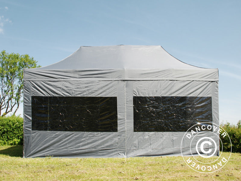 Quick-up telt FleXtents PRO 3x6m Grå, inkl. 6 sider