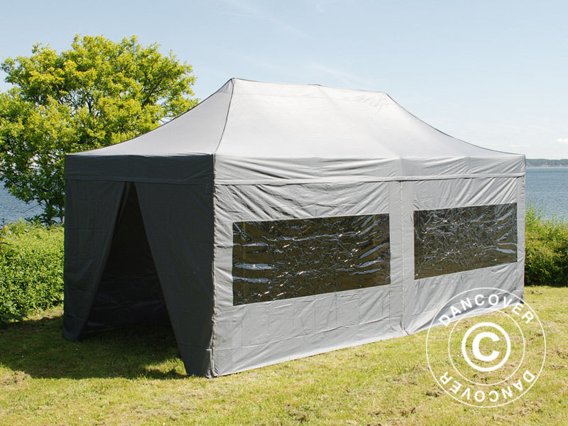 Quick-up telt FleXtents PRO 3x6m Grå, inkl. 6 sider