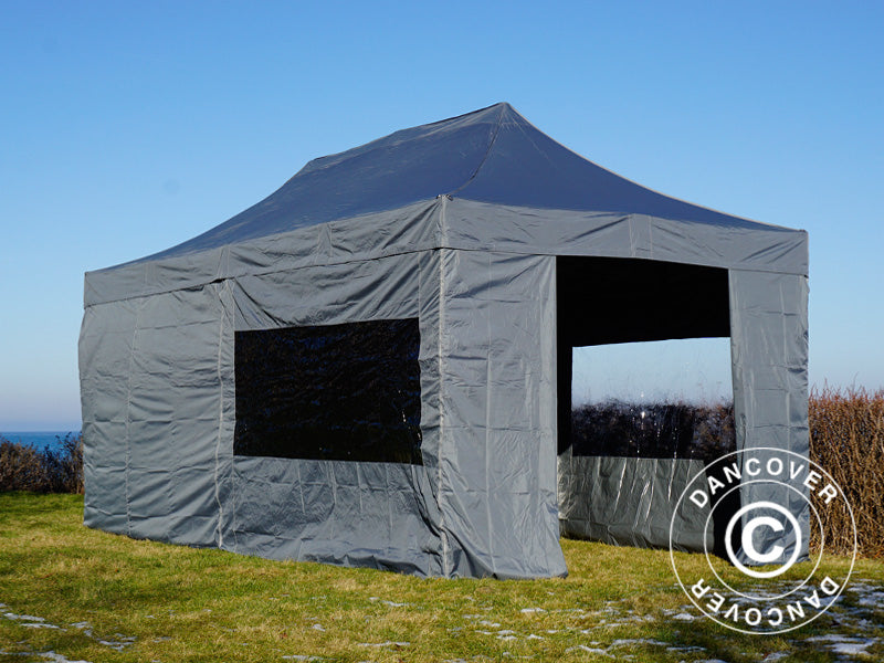 Quick-up telt FleXtents PRO 3x6m Grå, inkl. 6 sider