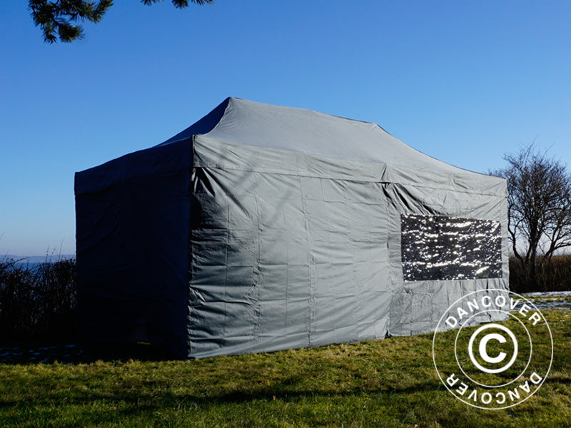 Quick-up telt FleXtents PRO 3x6m Grå, inkl. 6 sider