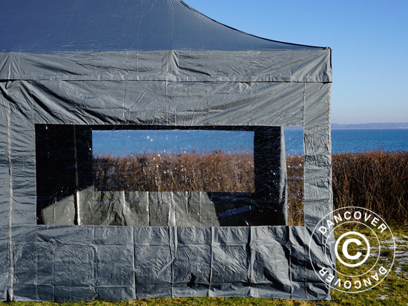Quick-up telt FleXtents PRO 3x6m Grå, inkl. 6 sider