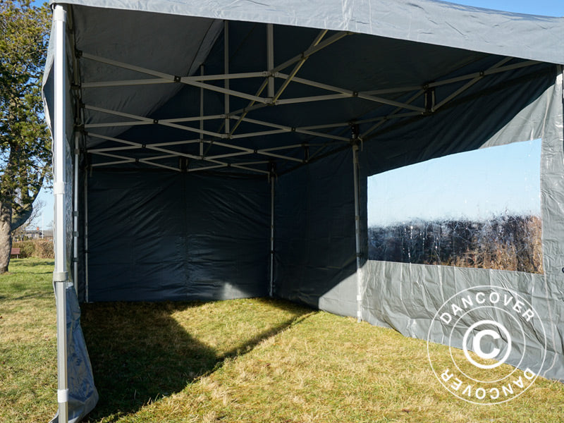 Quick-up telt FleXtents PRO 3x6m Grå, inkl. 6 sider