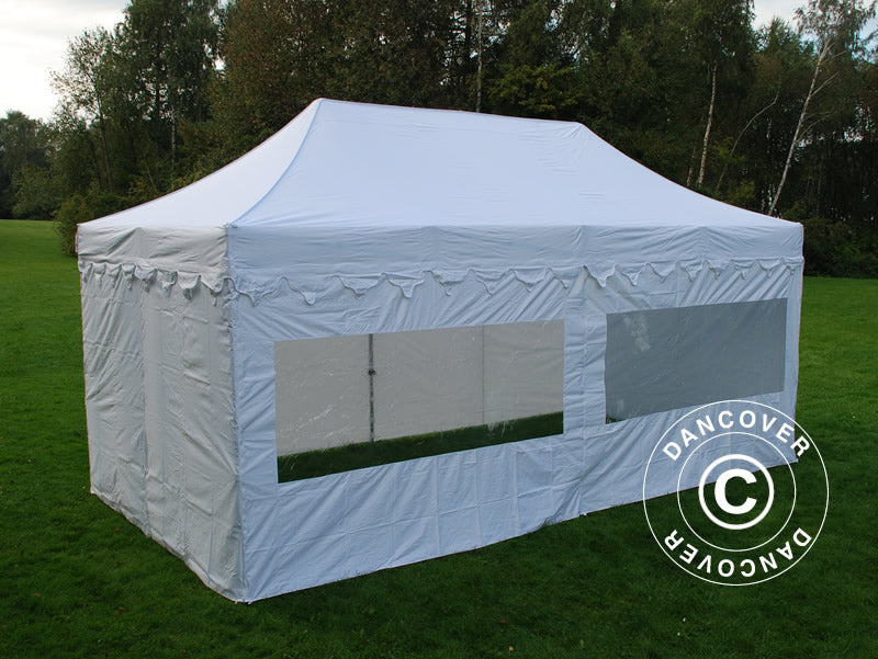 Quick-up telt FleXtents PRO "Morocco" 3x6m Hvit, inkl. 6 sider