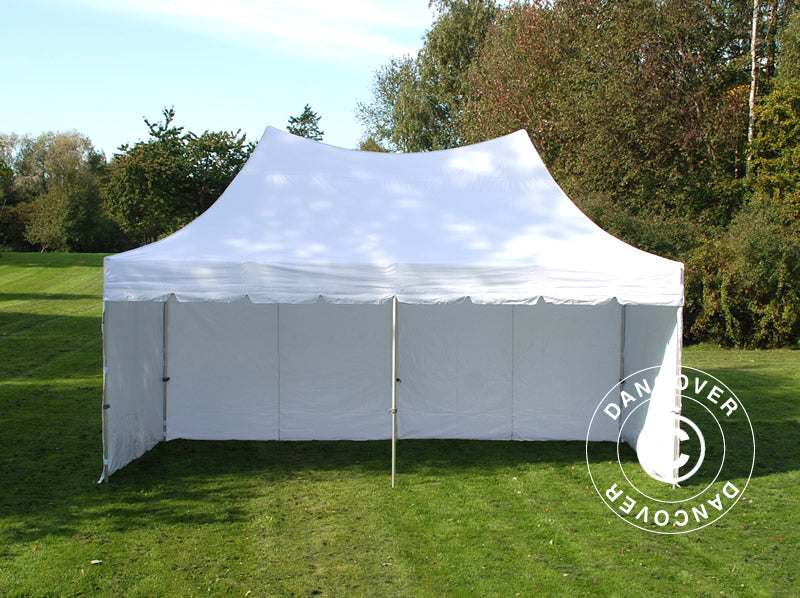 Quick-up telt FleXtents PRO Peak Pagoda 3x6m Hvit, inkl. 6 sider