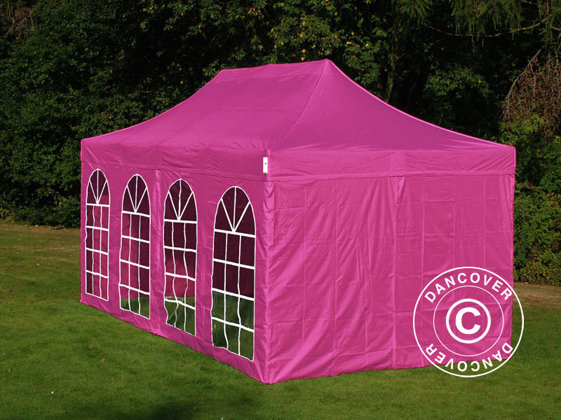 Quick-up telt FleXtents PRO Vintage Style 3x6m Rosa, inkl. 6 sider