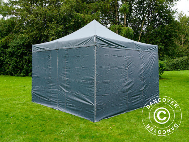 Quick-up telt FleXtents PRO 4x4m Grå, inkl. 4 sider