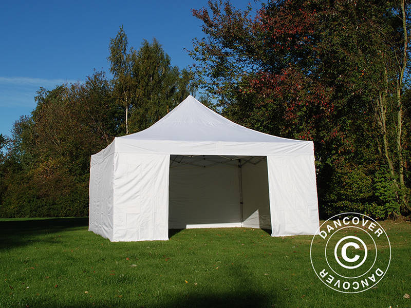 Quick-up telt FleXtents PRO 5x5m Hvit, inkl. 4 sider