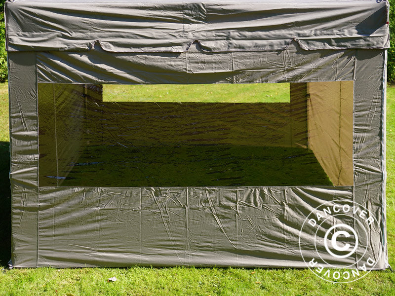 Quick-up telt FleXtents PRO Peak Pagoda 3x3m Latte, inkl. 4 sidevegger