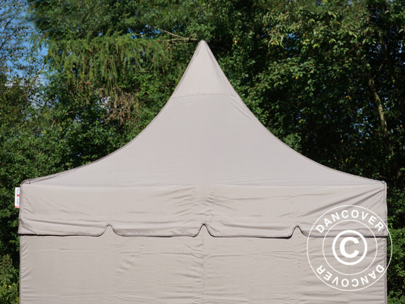 Quick-up telt FleXtents PRO Peak Pagoda 3x3m Latte, inkl. 4 sidevegger