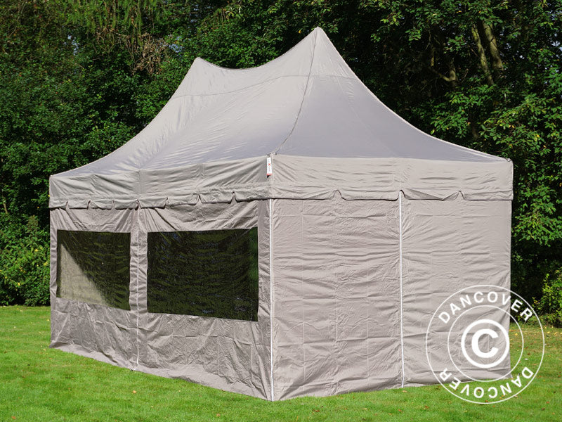 Quick-up telt FleXtents PRO Peak Pagoda 3x6m Latte, inkl. 6 sidevegger