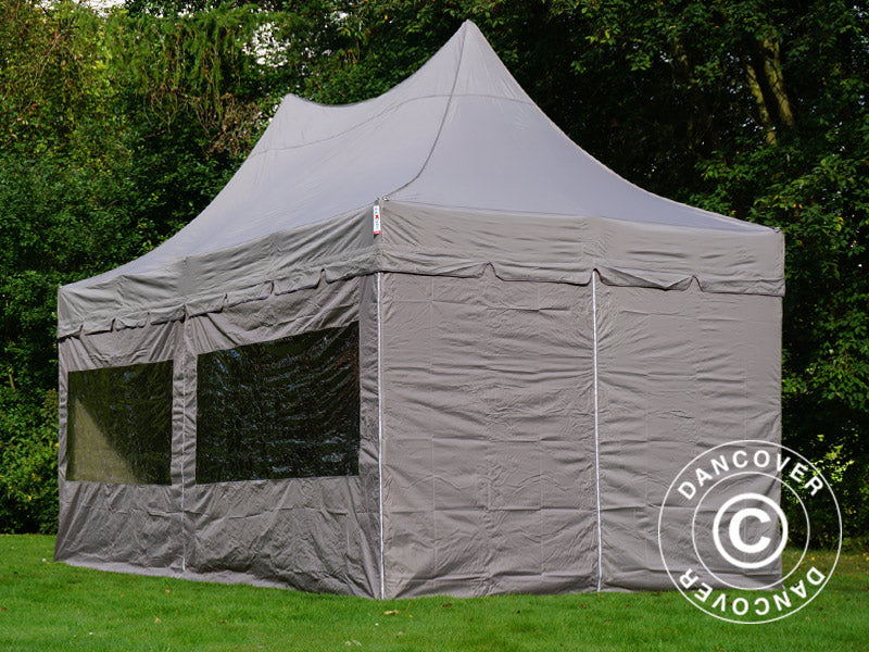 Quick-up telt FleXtents PRO Peak Pagoda 3x6m Latte, inkl. 6 sidevegger