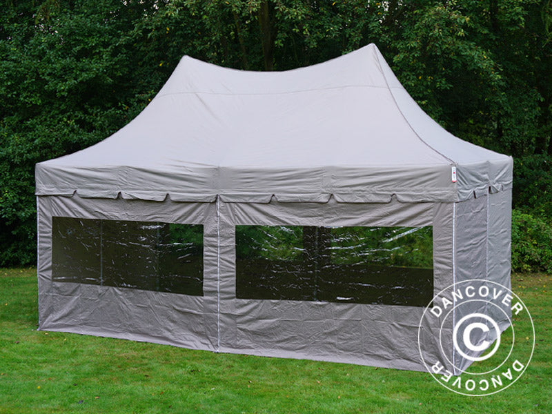Quick-up telt FleXtents PRO Peak Pagoda 3x6m Latte, inkl. 6 sidevegger