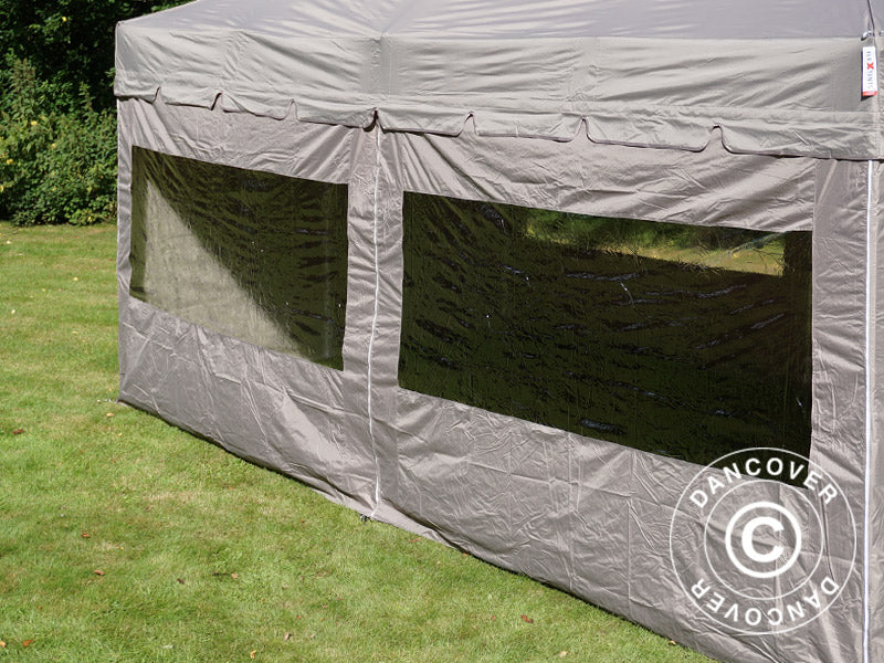 Quick-up telt FleXtents PRO Peak Pagoda 3x6m Latte, inkl. 6 sidevegger