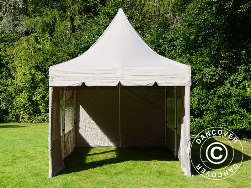 Quick-up telt FleXtents PRO Peak Pagoda 3x6m Latte, inkl. 6 sidevegger