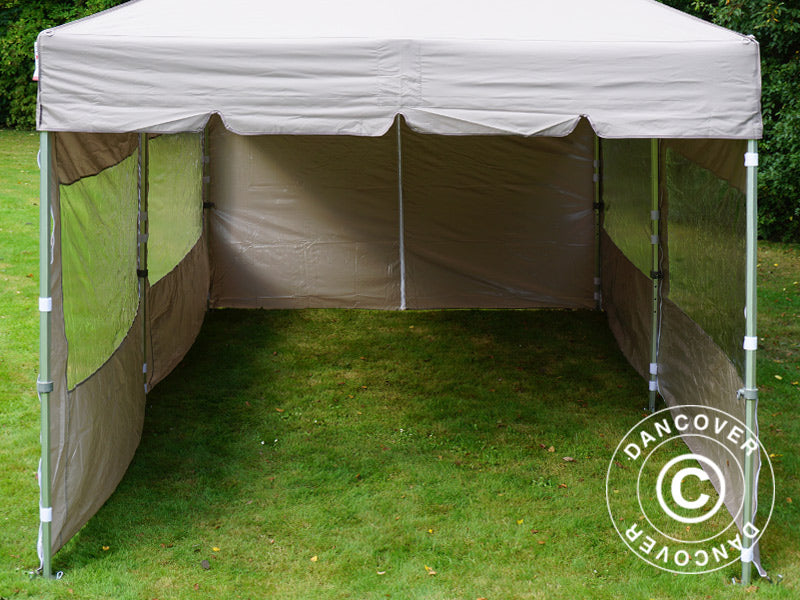 Quick-up telt FleXtents PRO Peak Pagoda 3x6m Latte, inkl. 6 sidevegger