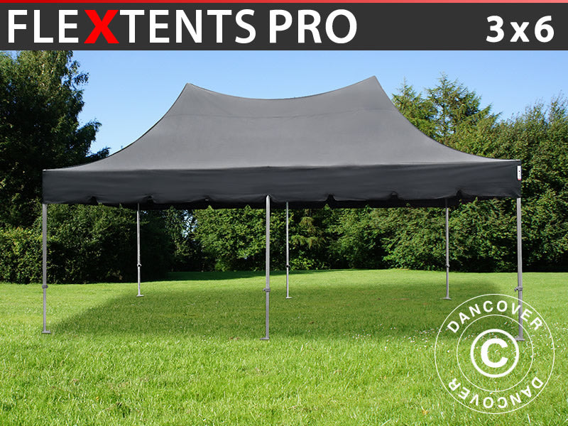 Quick-up telt FleXtents PRO Peak Pagoda 3x6m Svart