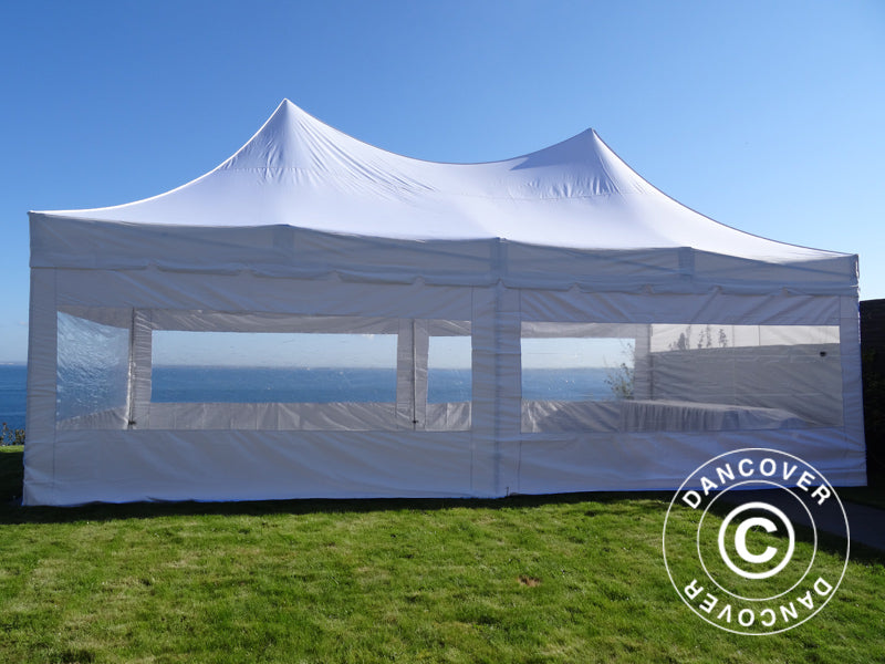 Quick-up telt FleXtents PRO Peak Pagoda 4x8m Hvit, inkl. 6 sider