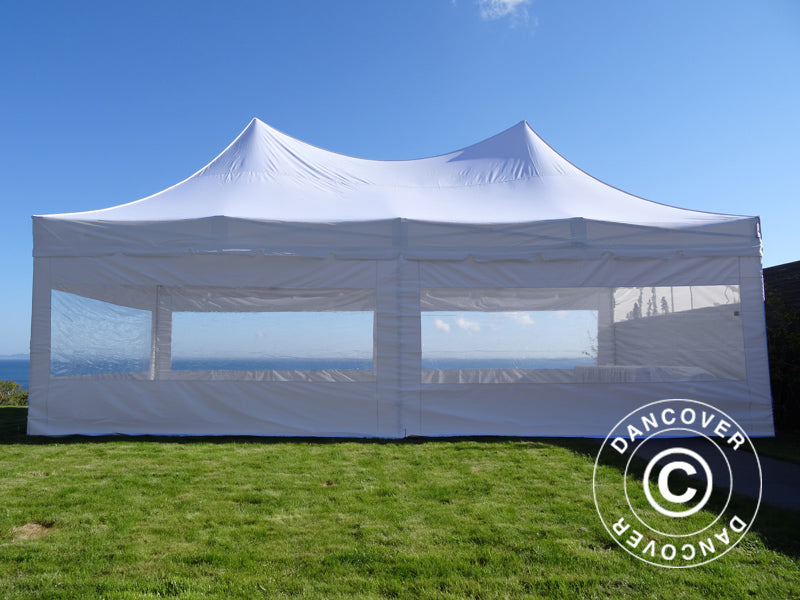 Quick-up telt FleXtents PRO Peak Pagoda 4x8m Hvit, inkl. 6 sider