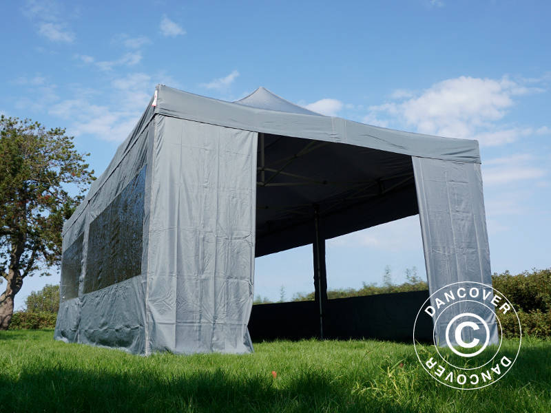 Quick-up telt FleXtents Xtreme 50 4x8m Grå, inkl. 6 sider