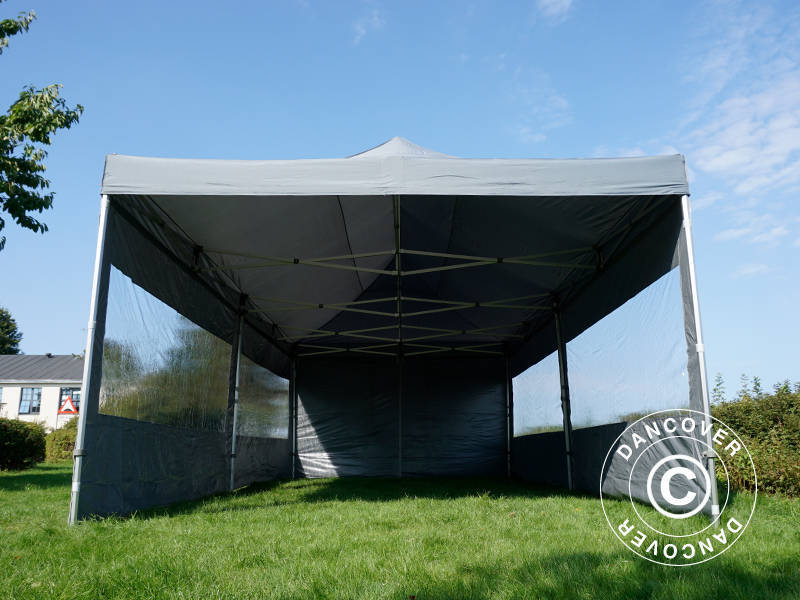 Quick-up telt FleXtents Xtreme 50 4x8m Grå, inkl. 6 sider